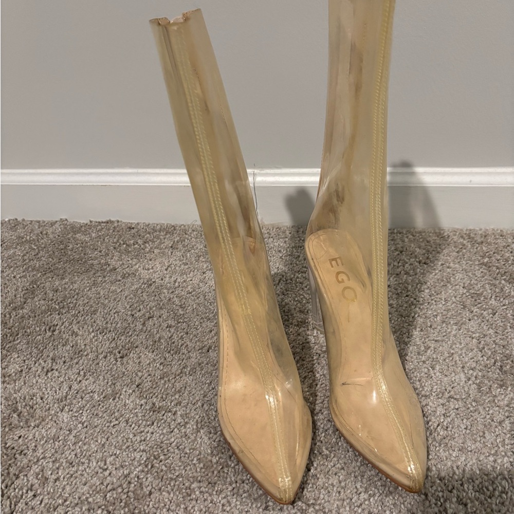 EGO Women's Transparent Boots - Cream